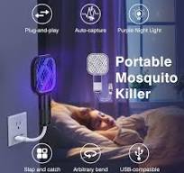 Mosquito Killer Racquet Lamp Pocket Size Night Bulb Mosquito Catcher